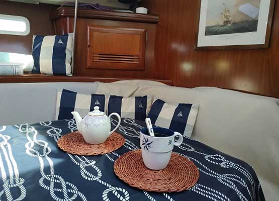 Saloon on yacht "Armastus"