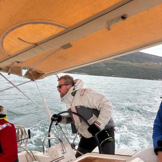 Yachtmaster Coastal training with strong wind.